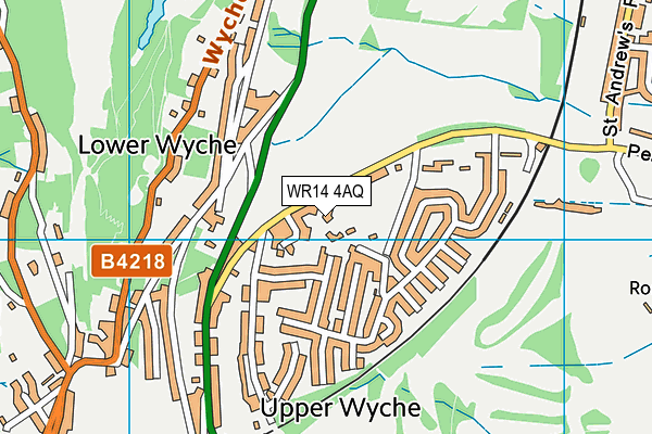 WR14 4AQ map - OS VectorMap District (Ordnance Survey)