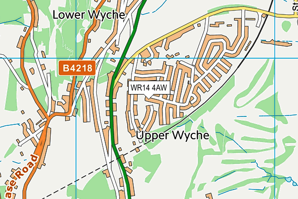 WR14 4AW map - OS VectorMap District (Ordnance Survey)