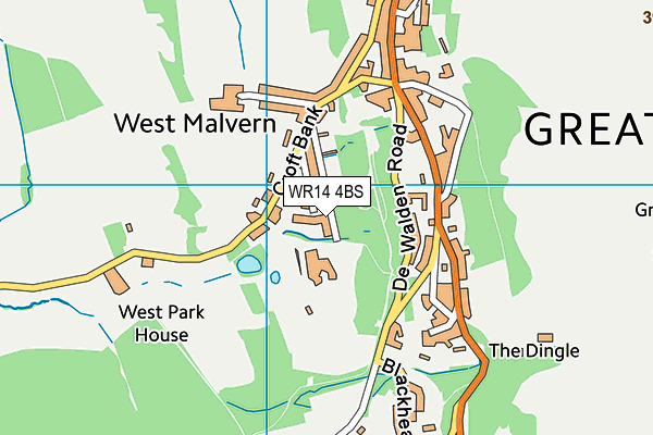WR14 4BS map - OS VectorMap District (Ordnance Survey)