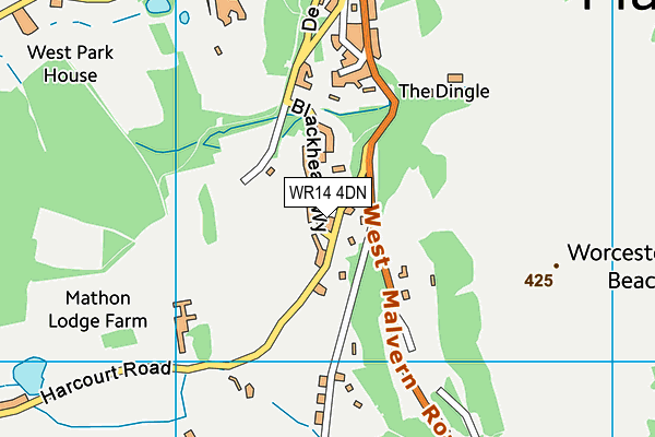 WR14 4DN map - OS VectorMap District (Ordnance Survey)