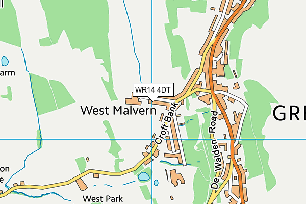 WR14 4DT map - OS VectorMap District (Ordnance Survey)