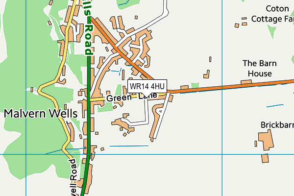 WR14 4HU map - OS VectorMap District (Ordnance Survey)