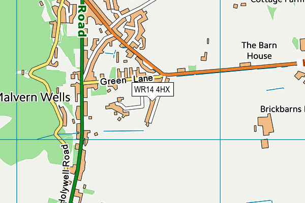 WR14 4HX map - OS VectorMap District (Ordnance Survey)