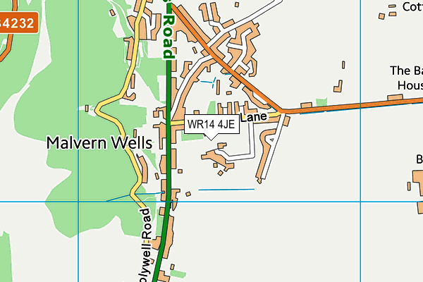 WR14 4JE map - OS VectorMap District (Ordnance Survey)