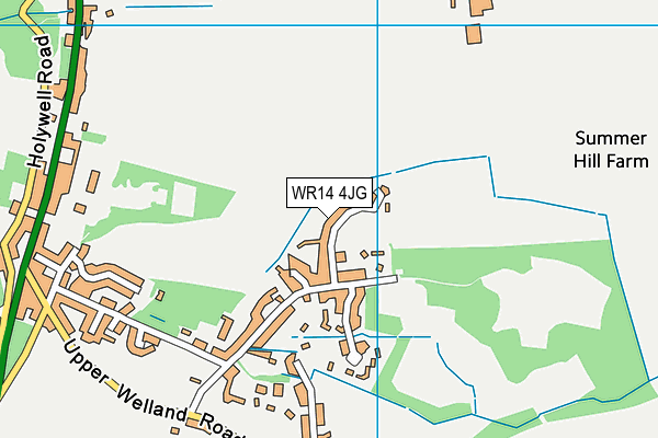 WR14 4JG map - OS VectorMap District (Ordnance Survey)
