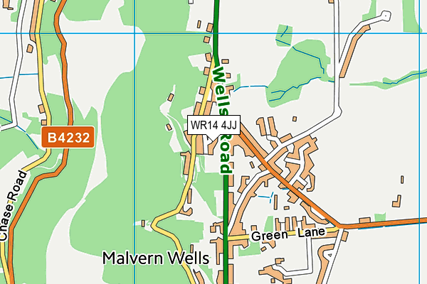 WR14 4JJ map - OS VectorMap District (Ordnance Survey)
