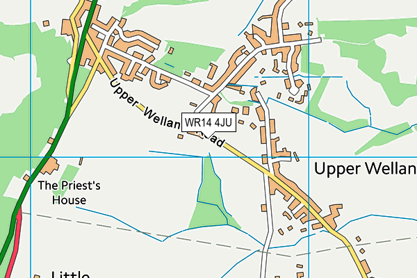 WR14 4JU map - OS VectorMap District (Ordnance Survey)