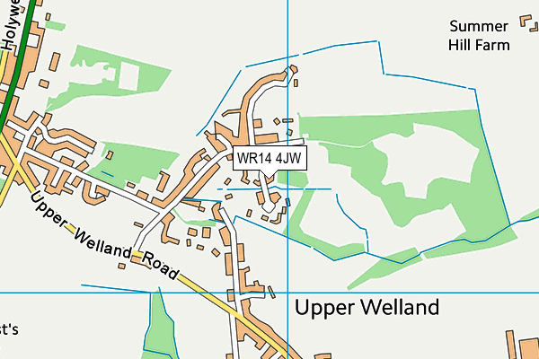 WR14 4JW map - OS VectorMap District (Ordnance Survey)