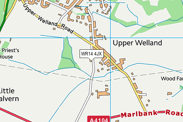 WR14 4JX map - OS VectorMap District (Ordnance Survey)