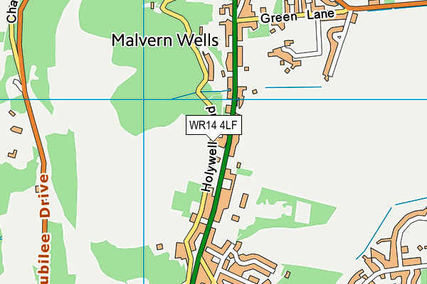 WR14 4LF map - OS VectorMap District (Ordnance Survey)