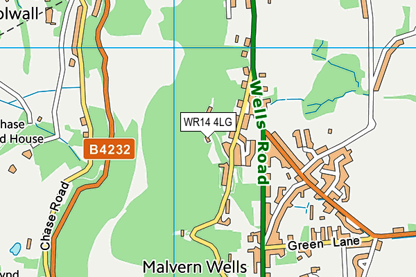 WR14 4LG map - OS VectorMap District (Ordnance Survey)
