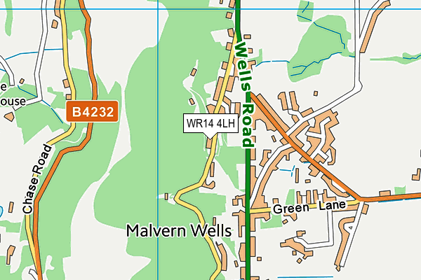 WR14 4LH map - OS VectorMap District (Ordnance Survey)