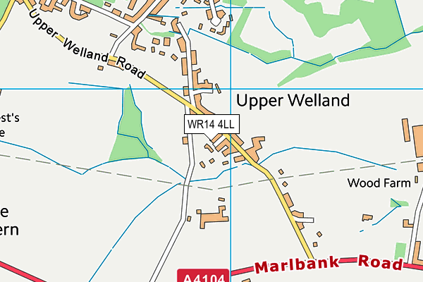 WR14 4LL map - OS VectorMap District (Ordnance Survey)
