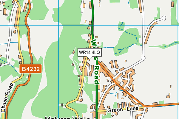 WR14 4LQ map - OS VectorMap District (Ordnance Survey)