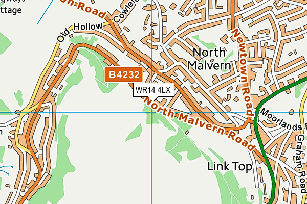 WR14 4LX map - OS VectorMap District (Ordnance Survey)
