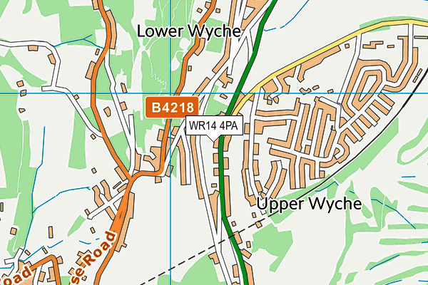 WR14 4PA map - OS VectorMap District (Ordnance Survey)