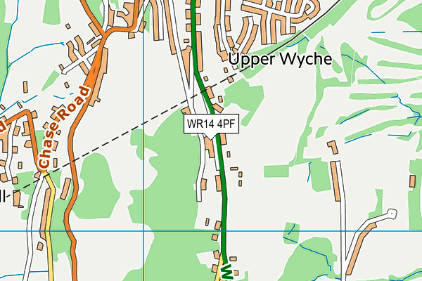 WR14 4PF map - OS VectorMap District (Ordnance Survey)