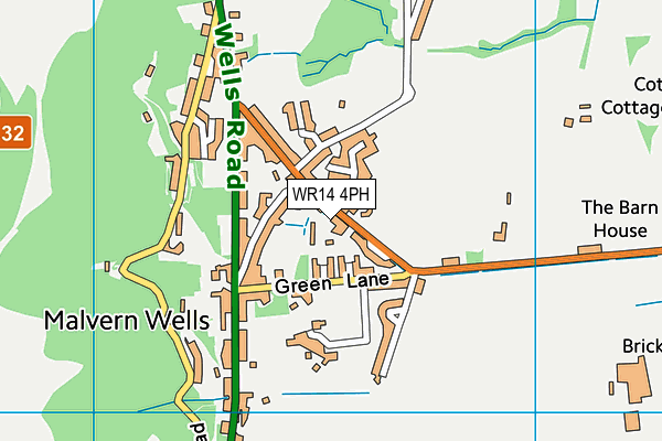 WR14 4PH map - OS VectorMap District (Ordnance Survey)