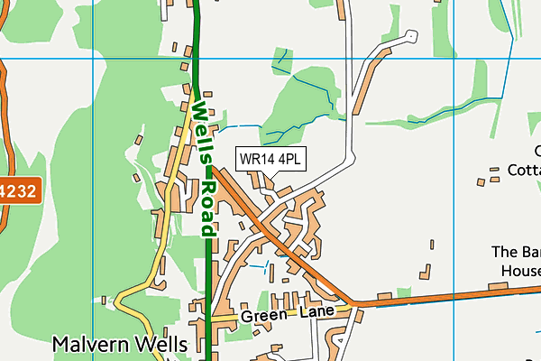 WR14 4PL map - OS VectorMap District (Ordnance Survey)