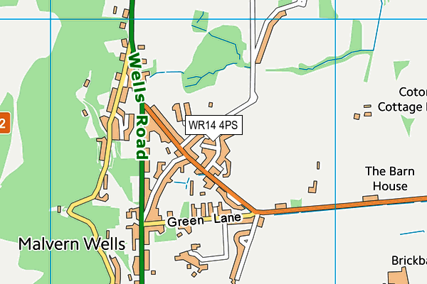 WR14 4PS map - OS VectorMap District (Ordnance Survey)