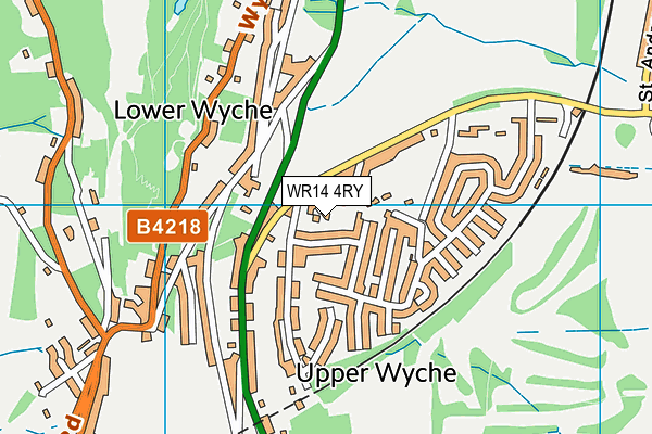 WR14 4RY map - OS VectorMap District (Ordnance Survey)