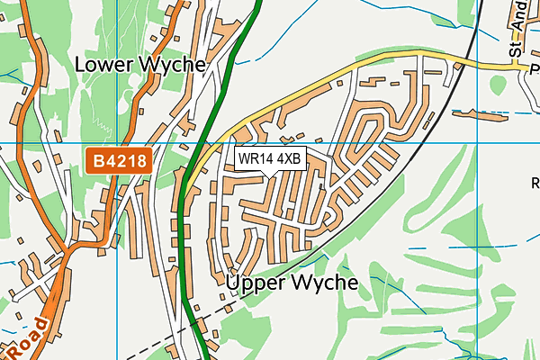 WR14 4XB map - OS VectorMap District (Ordnance Survey)