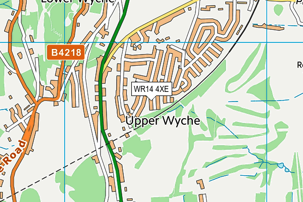 WR14 4XE map - OS VectorMap District (Ordnance Survey)