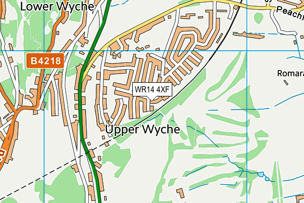 WR14 4XF map - OS VectorMap District (Ordnance Survey)