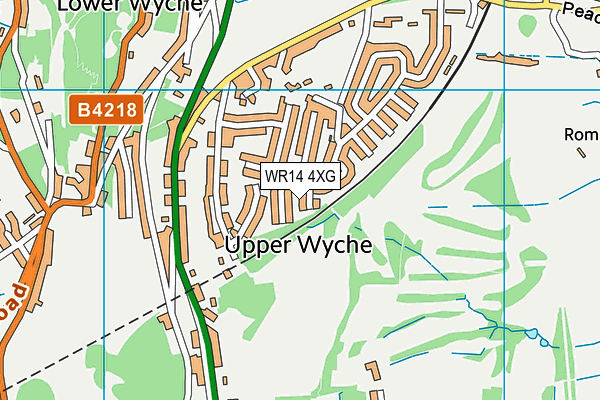 WR14 4XG map - OS VectorMap District (Ordnance Survey)