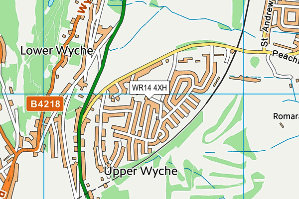 WR14 4XH map - OS VectorMap District (Ordnance Survey)