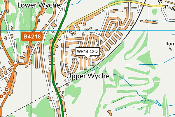WR14 4XQ map - OS VectorMap District (Ordnance Survey)