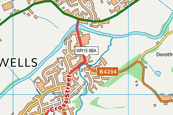 WR15 8BA map - OS VectorMap District (Ordnance Survey)