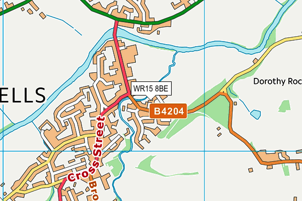 WR15 8BE map - OS VectorMap District (Ordnance Survey)