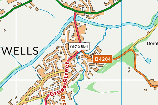 WR15 8BH map - OS VectorMap District (Ordnance Survey)