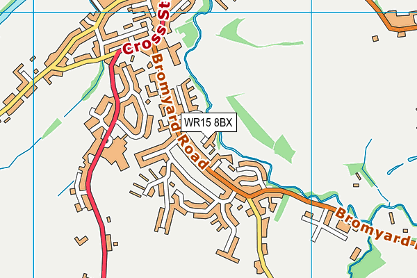 WR15 8BX map - OS VectorMap District (Ordnance Survey)