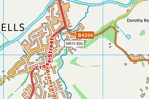 WR15 8DU map - OS VectorMap District (Ordnance Survey)