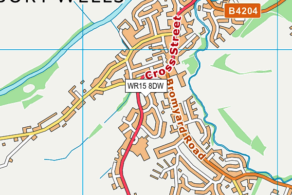 WR15 8DW map - OS VectorMap District (Ordnance Survey)