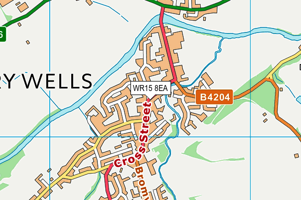 WR15 8EA map - OS VectorMap District (Ordnance Survey)