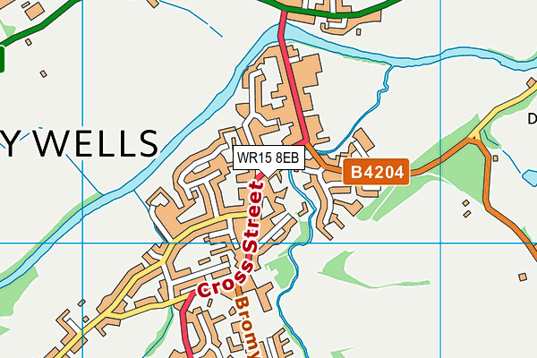 WR15 8EB map - OS VectorMap District (Ordnance Survey)