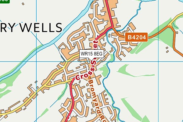 WR15 8EG map - OS VectorMap District (Ordnance Survey)