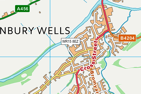 WR15 8EZ map - OS VectorMap District (Ordnance Survey)