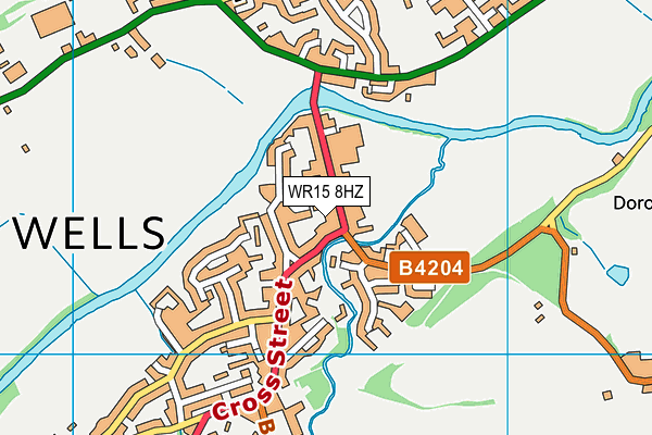 WR15 8HZ map - OS VectorMap District (Ordnance Survey)