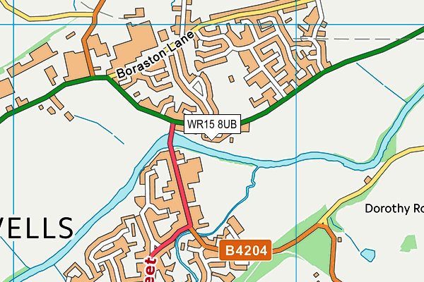WR15 8UB map - OS VectorMap District (Ordnance Survey)
