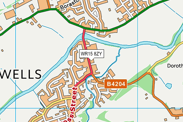 WR15 8ZY map - OS VectorMap District (Ordnance Survey)