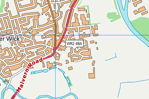 WR2 4BA map - OS VectorMap District (Ordnance Survey)