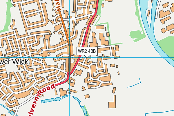 WR2 4BB map - OS VectorMap District (Ordnance Survey)