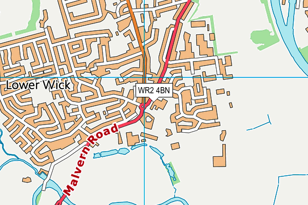 WR2 4BN map - OS VectorMap District (Ordnance Survey)