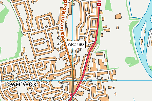 WR2 4BQ map - OS VectorMap District (Ordnance Survey)