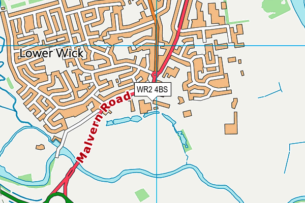 WR2 4BS map - OS VectorMap District (Ordnance Survey)