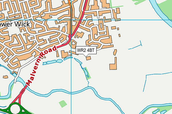 WR2 4BT map - OS VectorMap District (Ordnance Survey)